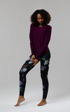 Onzie Tulip Back Long Sleeve Top - Aubergine Onzie Tulip Back Long Sleeve Top - Aubergine