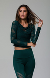 Onzie Long Sleeve Crop Top - Alpine Honeycomb Onzie Long Sleeve Crop Top - Alpine Honeycomb