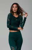 Onzie Long Sleeve Crop Top - Alpine Honeycomb Onzie Long Sleeve Crop Top - Alpine Honeycomb