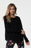 Onzie Raglan Pullover Top - Black